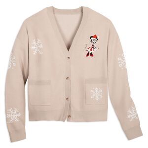 Minnie Mouse Holiday Cardigan Women XS NWT 2023 SEALED Disney Parks XMAS